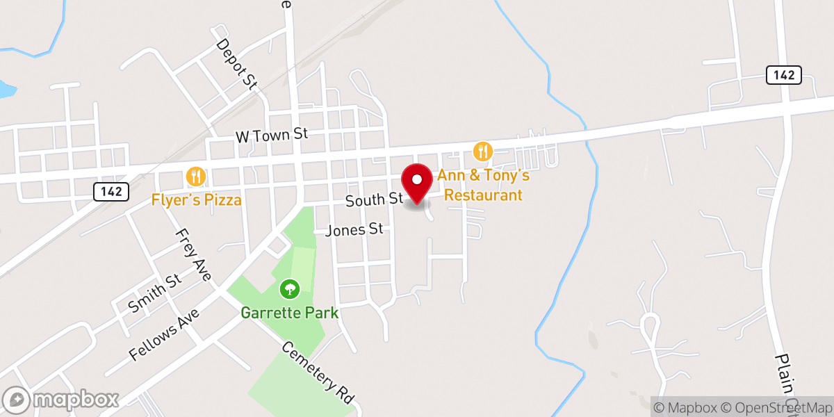 Map showing location of West Jefferson Bible Church
