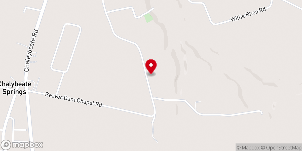 Map showing location of Beaver Dam Chapel