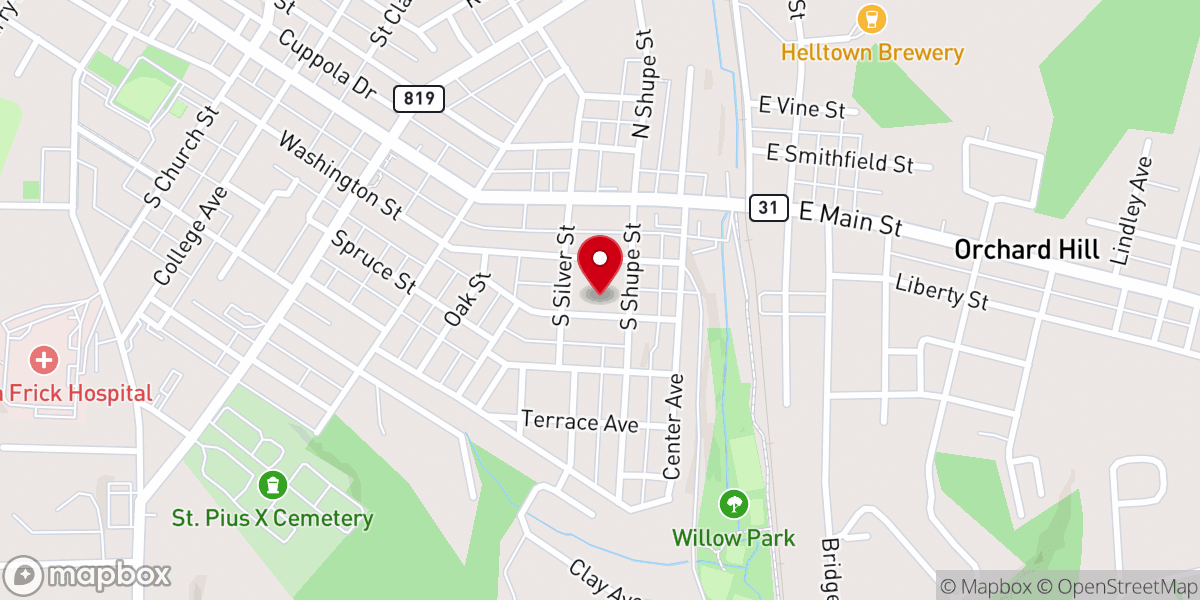 Map showing location of St Pius X Social Hall