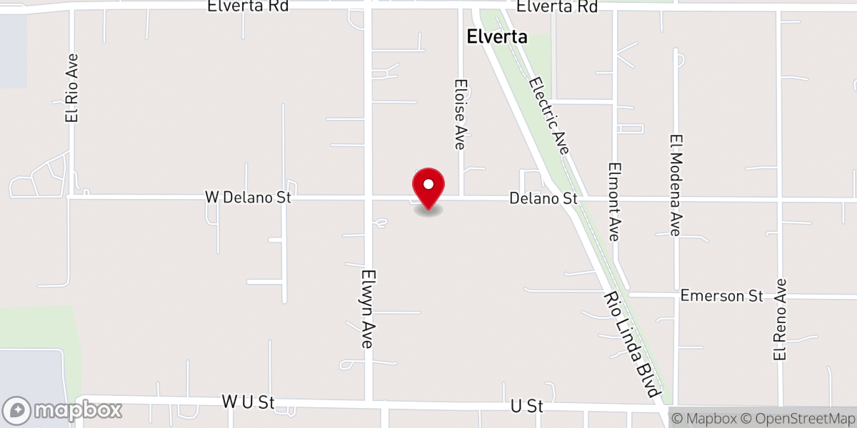 Map showing location of The First Baptist Church of Elverta