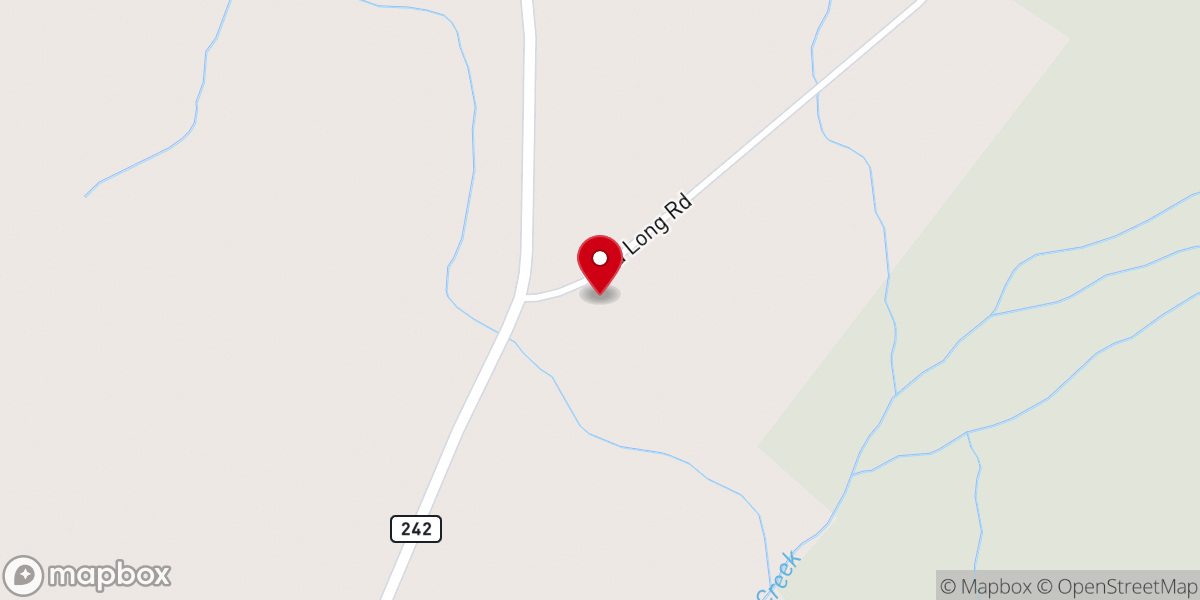 Map showing location of Briar Branch Church