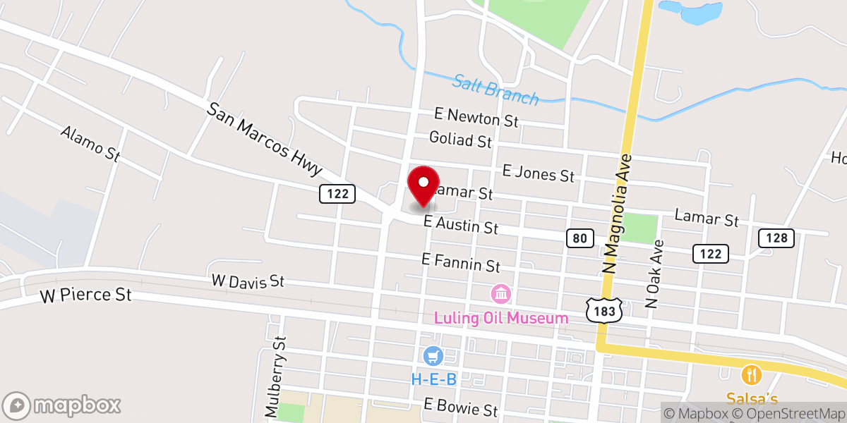 Map showing location of Daya's Snow Cones