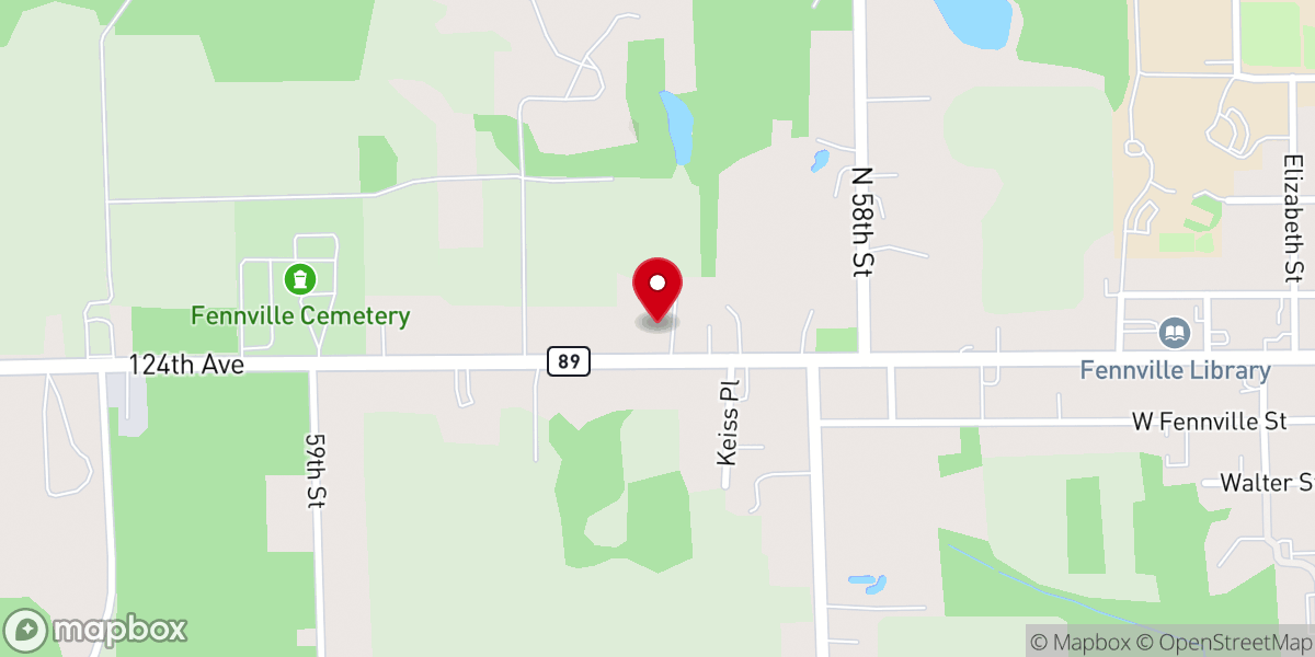 Map showing location of Fennville United Methodist Church