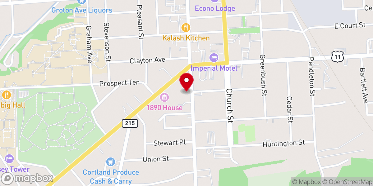 Map showing location of The Salvation Army of Cortland, NY