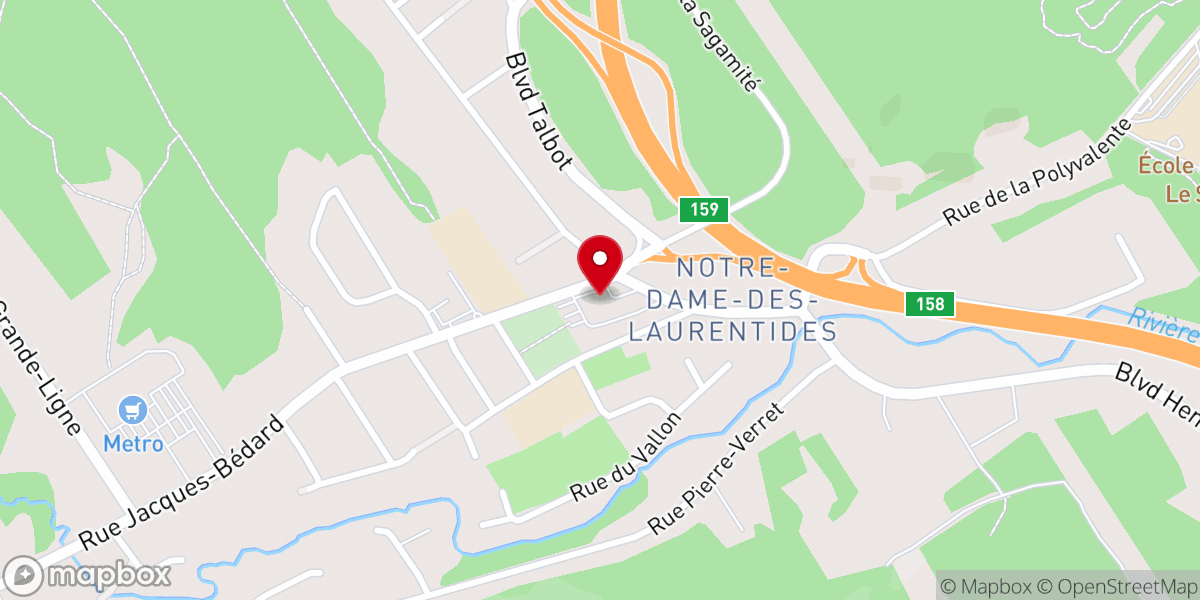 Map showing location of Presbytery of Notre-Dame-des-Laurentides