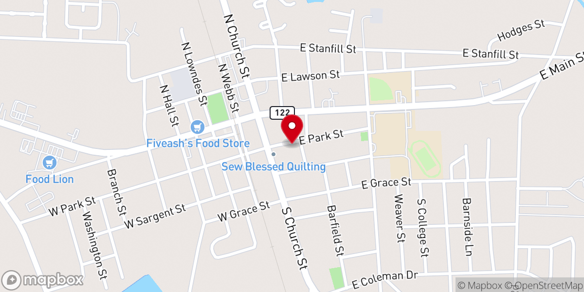 Map showing location of East Park Church of Christ