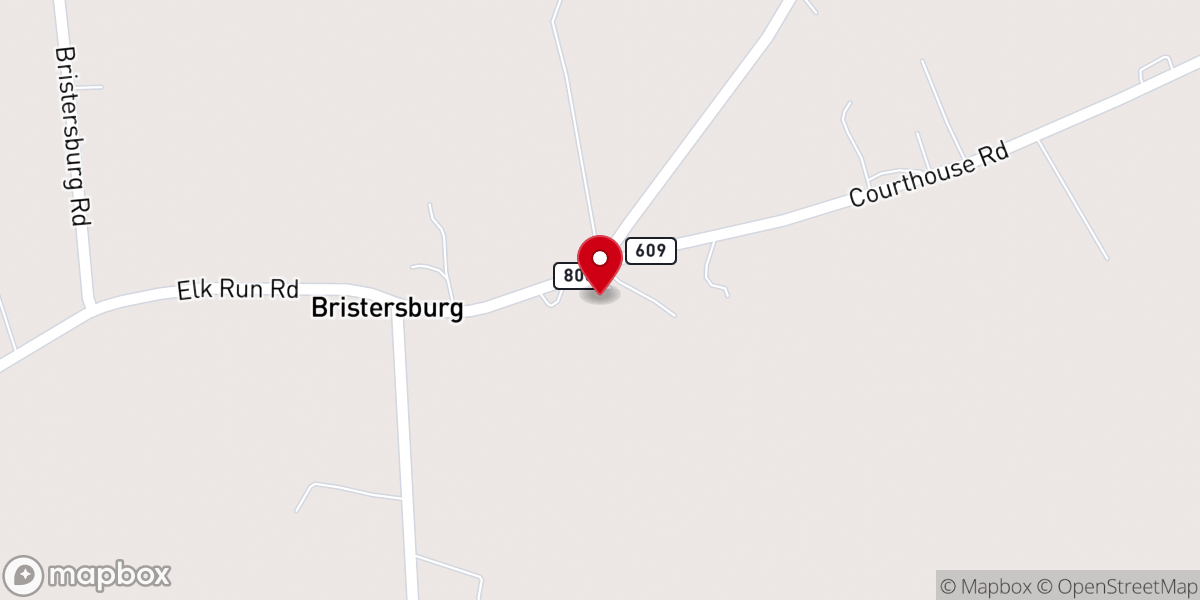 Map showing location of Mount Horeb Church