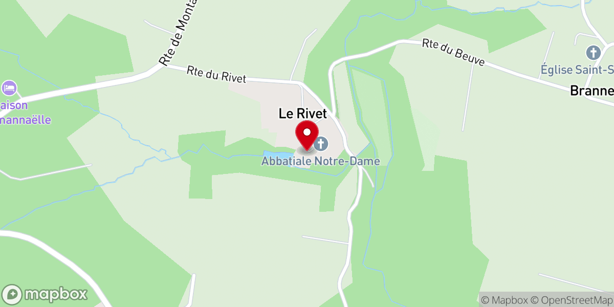 Map showing location of Abbaye Sainte Marie du Rivet