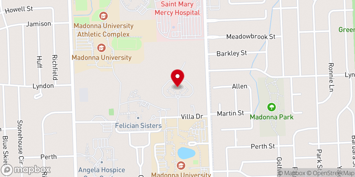 Map showing location of Senior Clergy Village