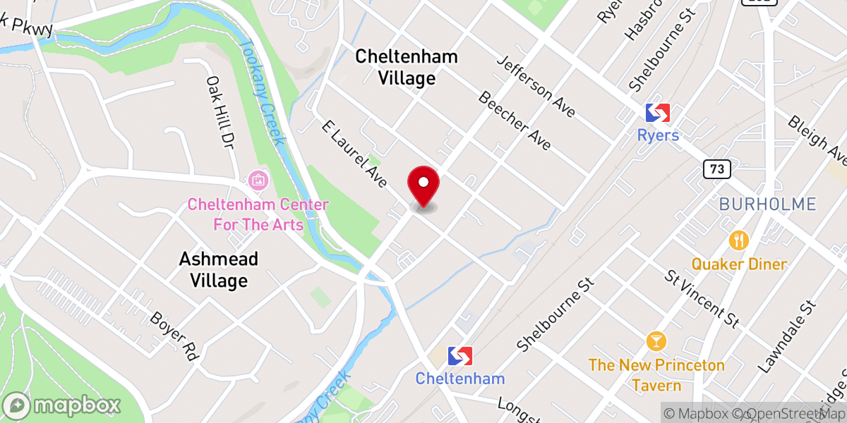 Map showing location of Gujarati Christian Fellowship of Philadelphia