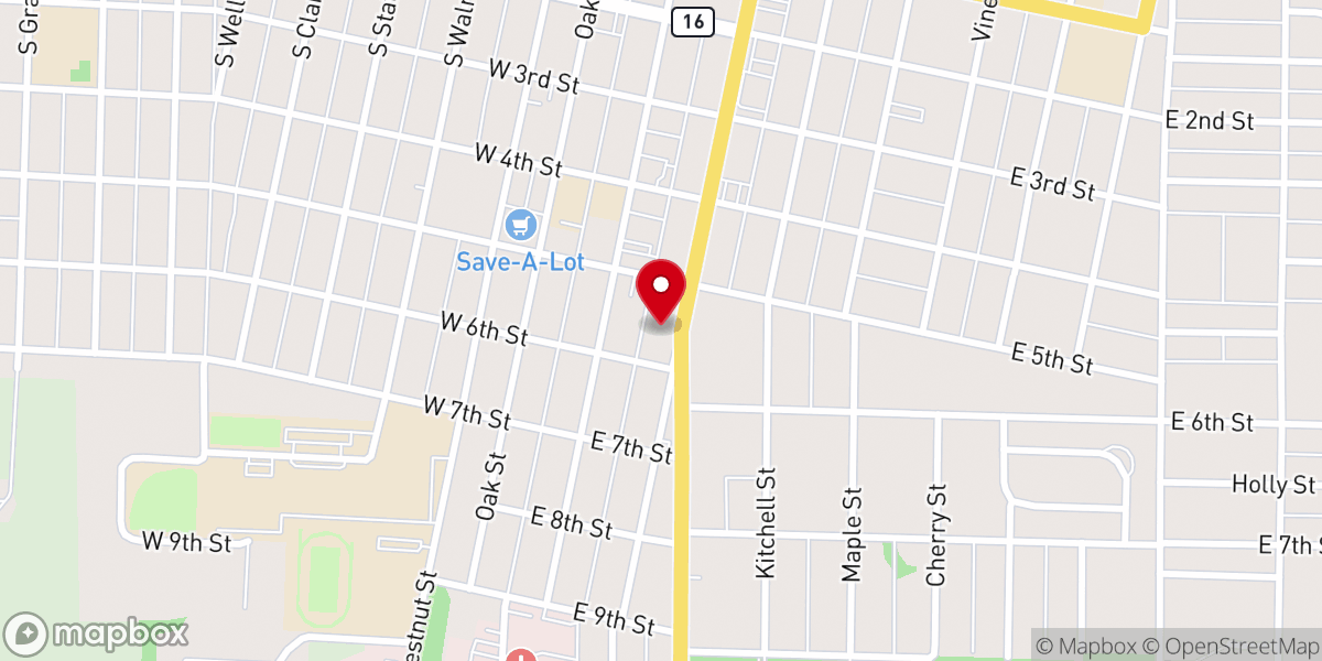 Map showing location of Hopewell Baptist Church