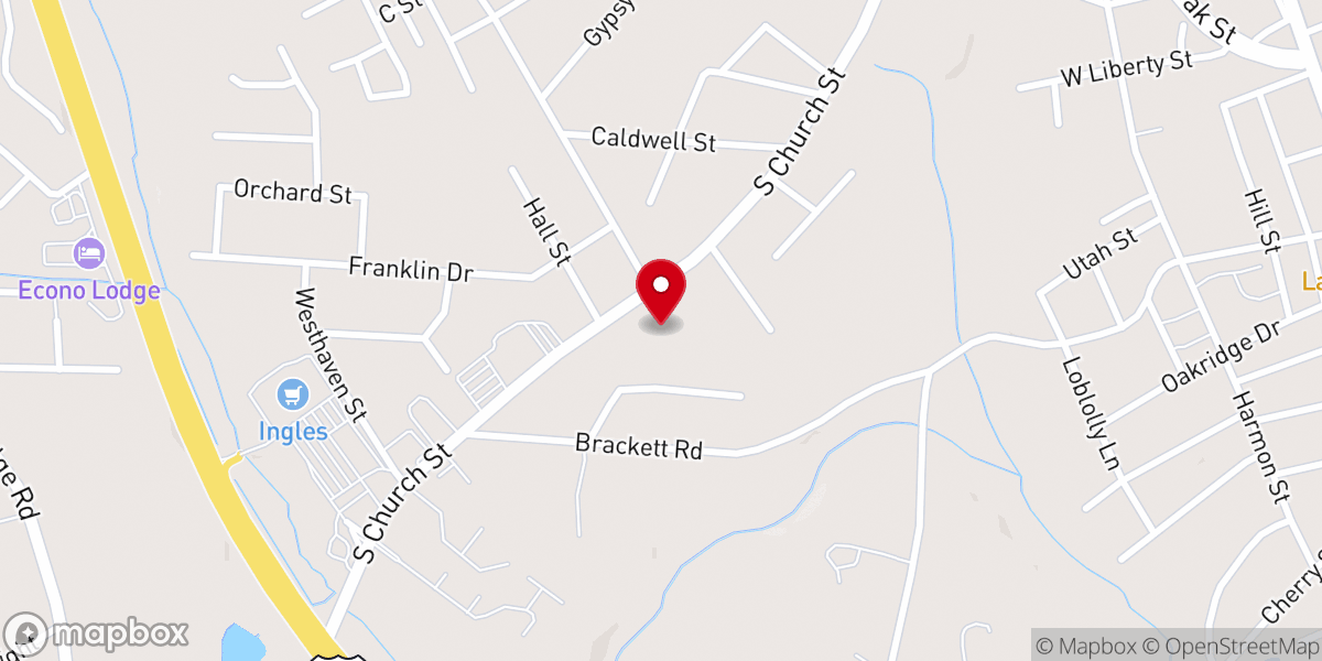 Map showing location of Forest City First Seventh-Day Adventist Church