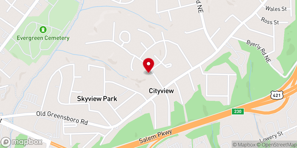 Map showing location of Eastside Church of Christ