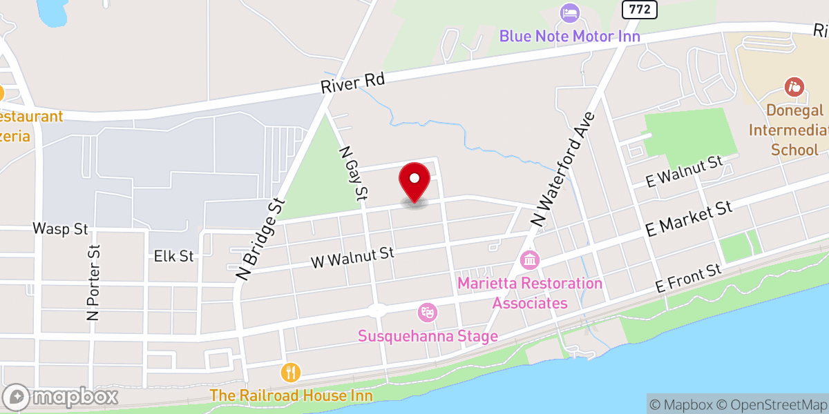Map showing location of Bethel AME Church