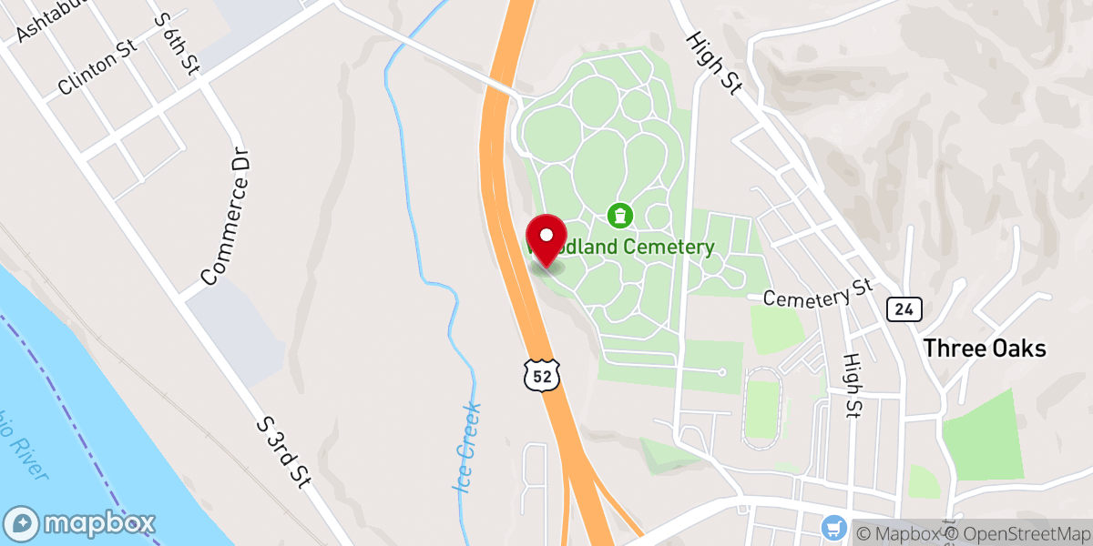 Map showing location of Glen Church (Dad's grave)