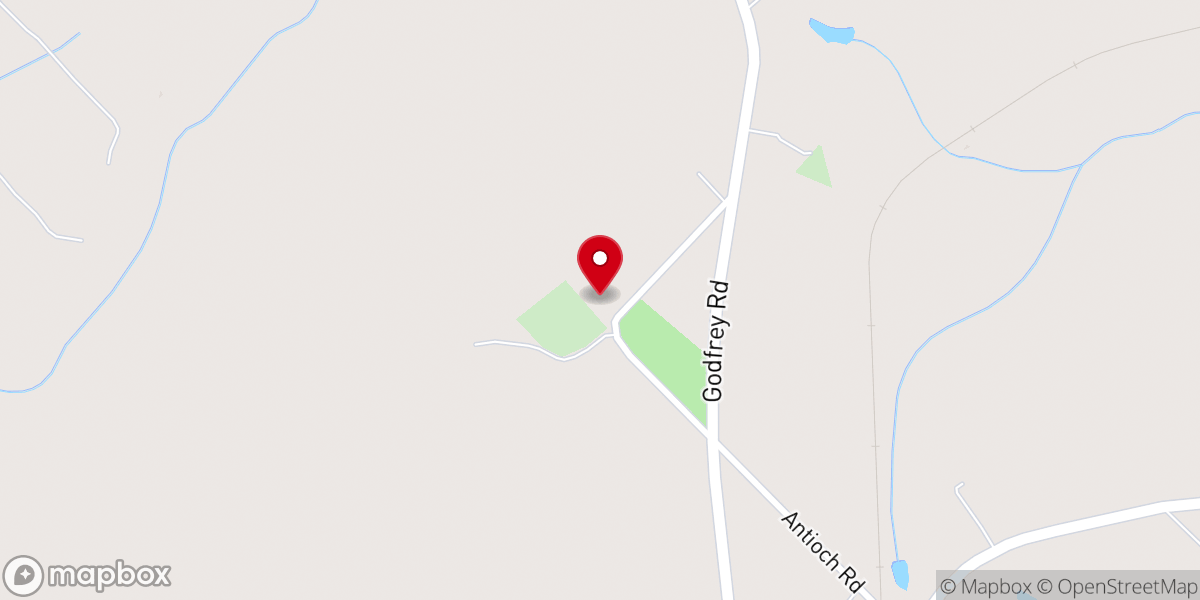 Map showing location of Antioch Baptist Church