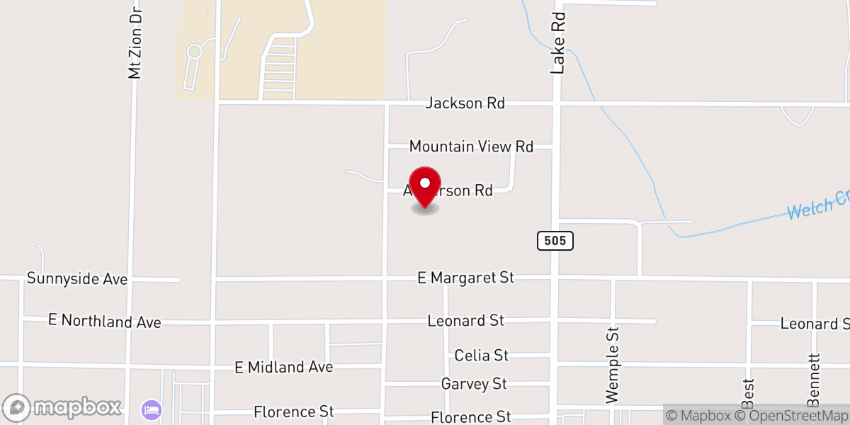 Map showing location of Woodland Church BGC