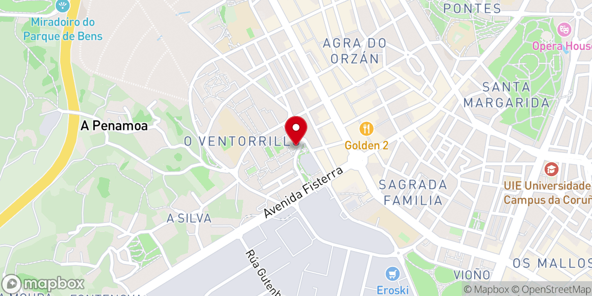 Map showing location of Bar Media Luna