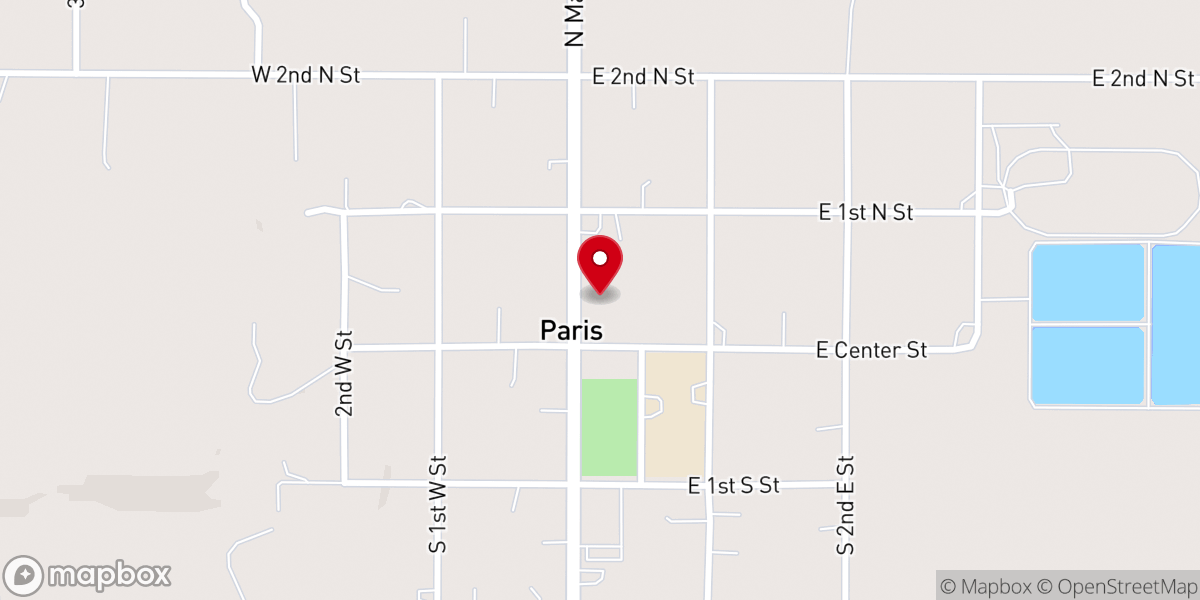 Map showing location of Bear Lake County Courthouse