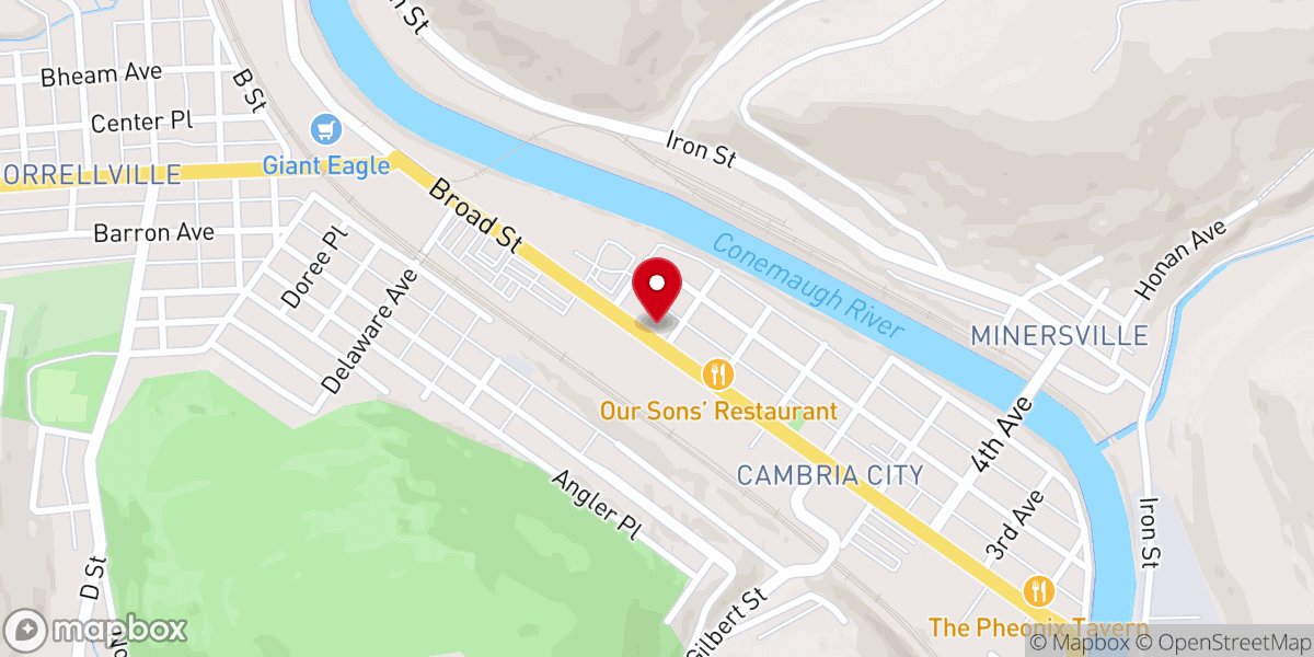 Map showing location of Cambria City Mission