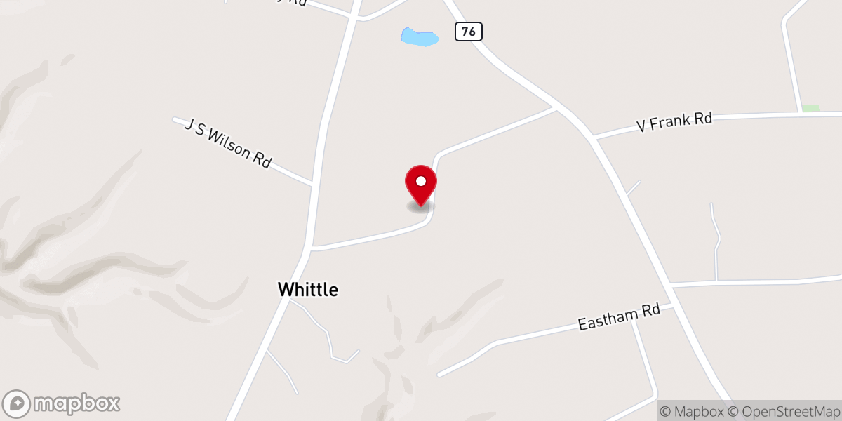 Map showing location of Pine Grove Separate Babtist Church