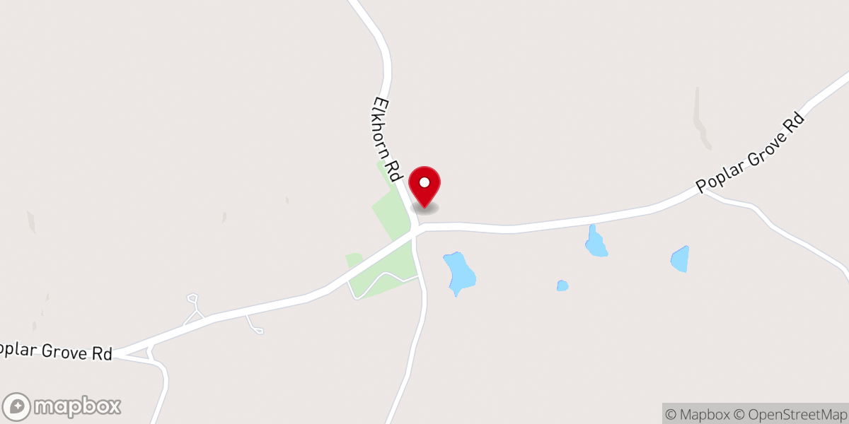 Map showing location of Poplar Grove Church
