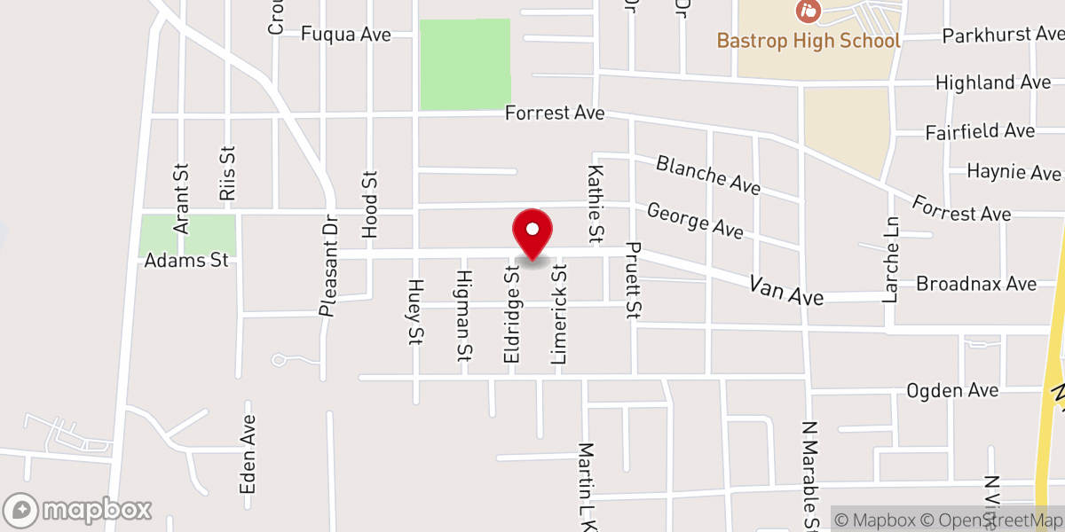 Map showing location of Highland Baptist Church
