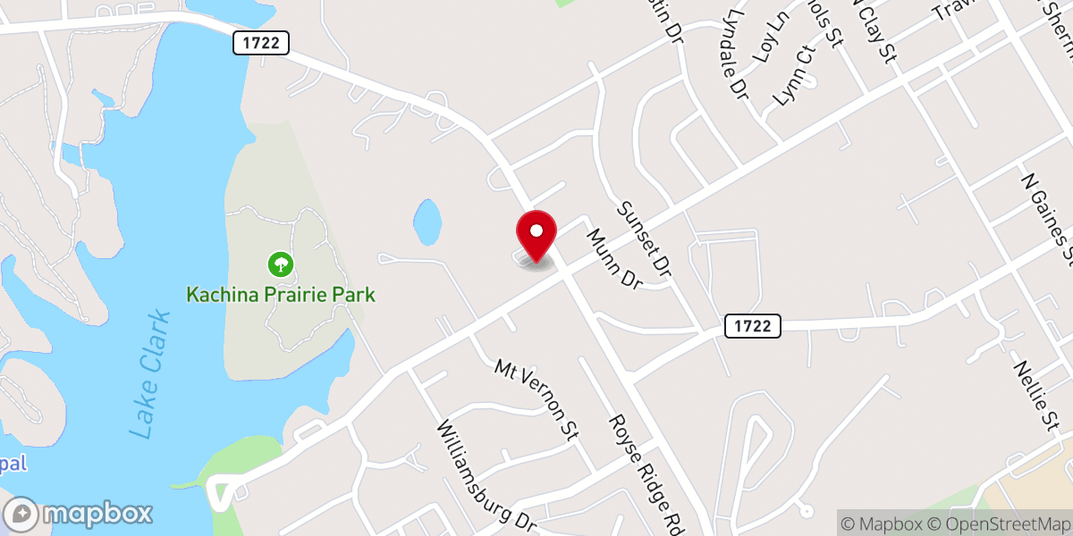 Map showing location of Church of Christ on Country Club Road