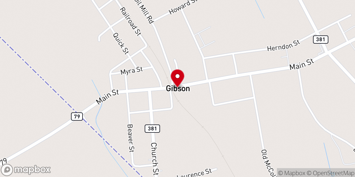 Map showing location of Mt Calvary Baptist Church