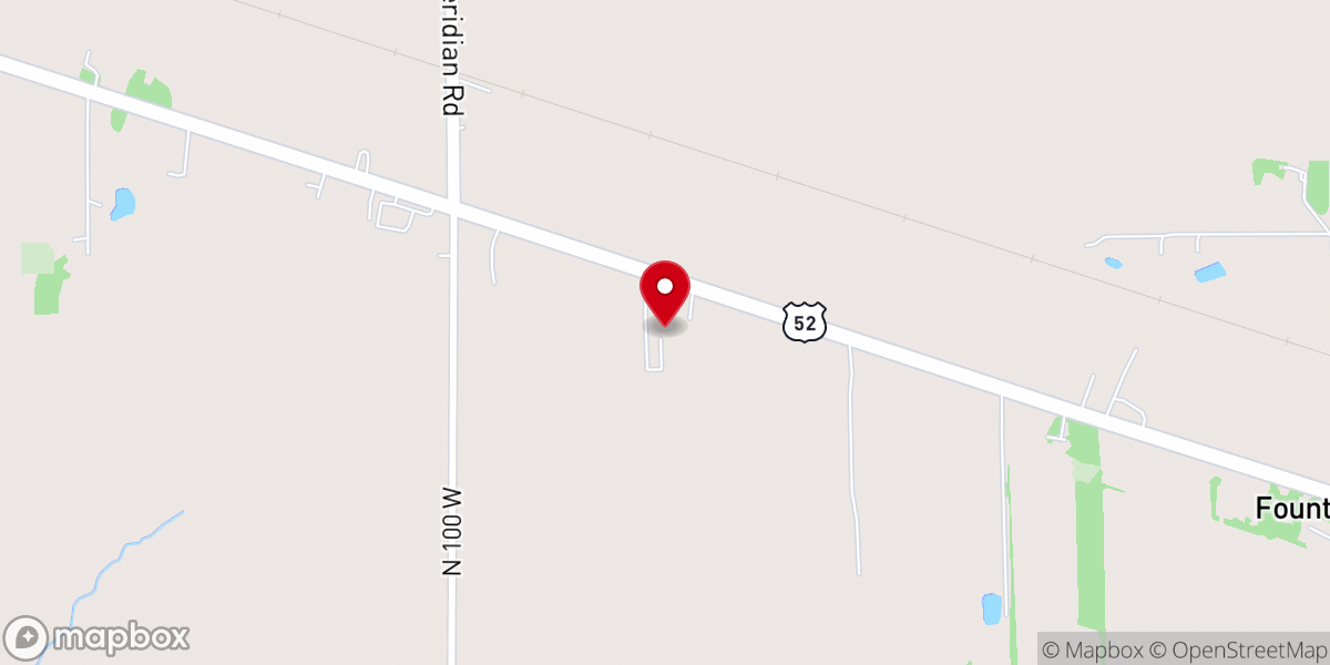 Map showing location of Fountaintown United Methodist Church