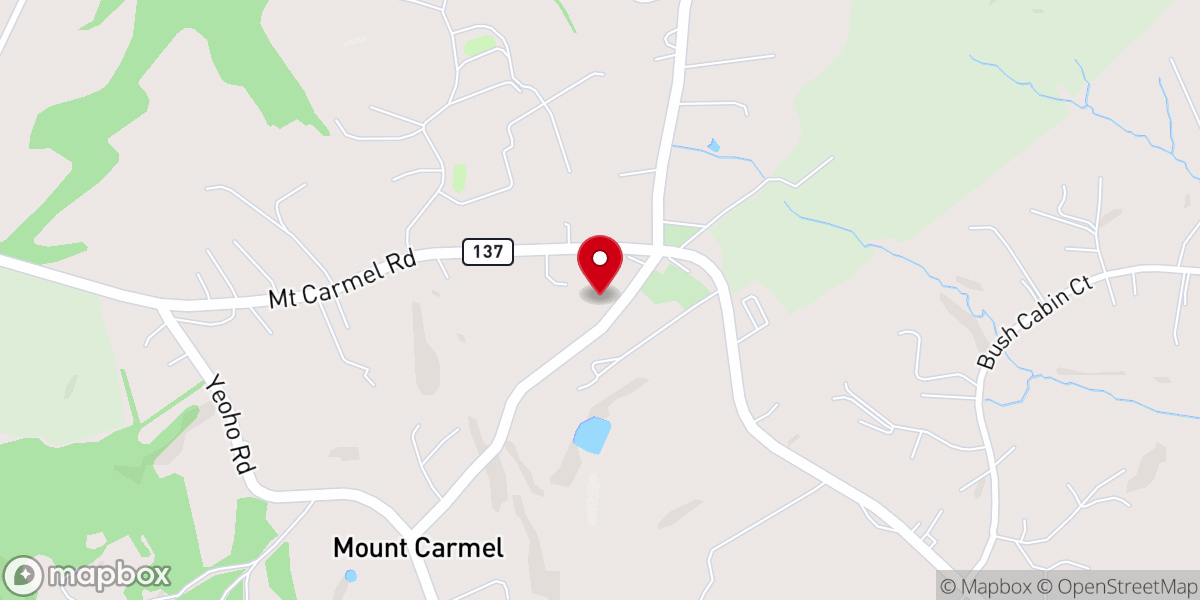 Map showing location of Mt Carmel Methodist Church