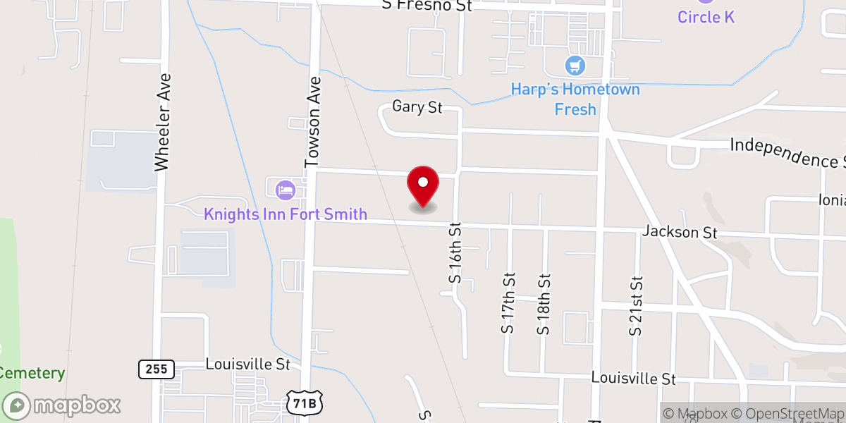 Map showing location of Jackson Street Church of God