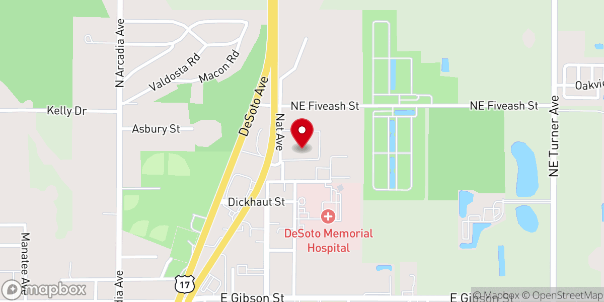 Map showing location of First Baptist Church Christian Life Center
