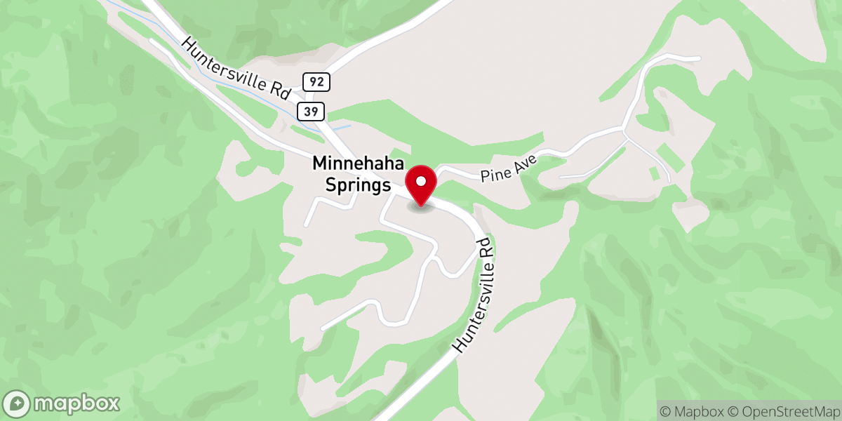 Map showing location of New Hope Lutheran Church