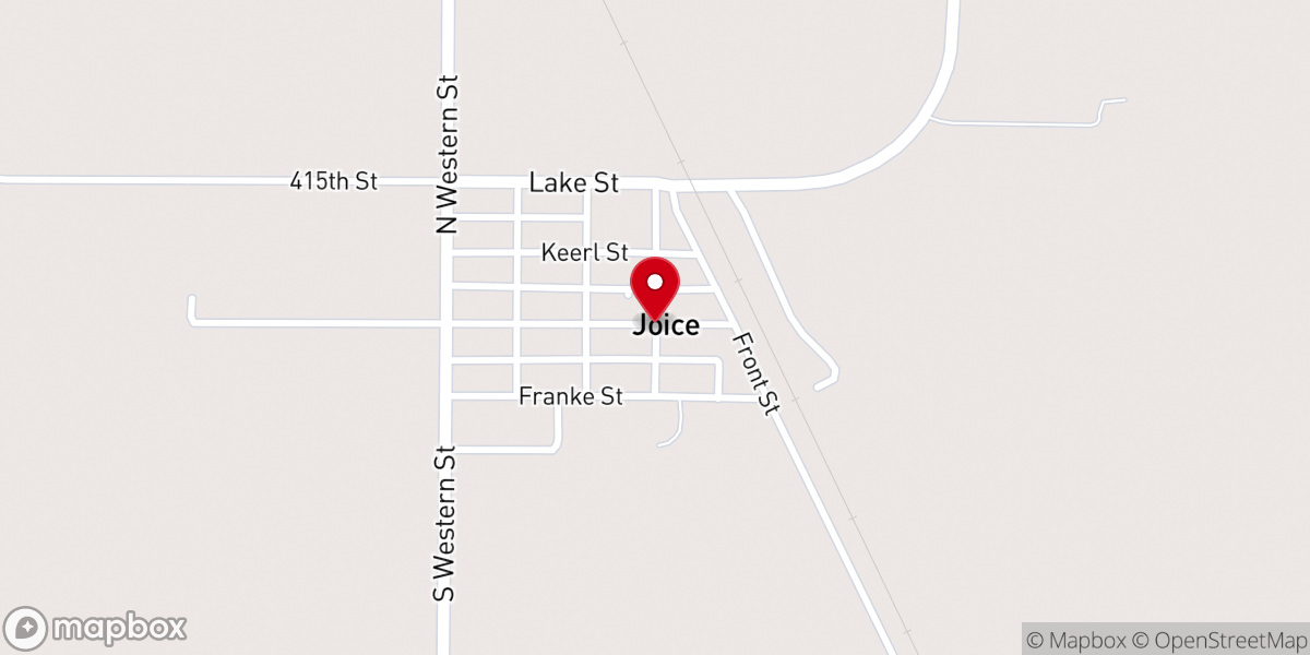Map showing location of Joice