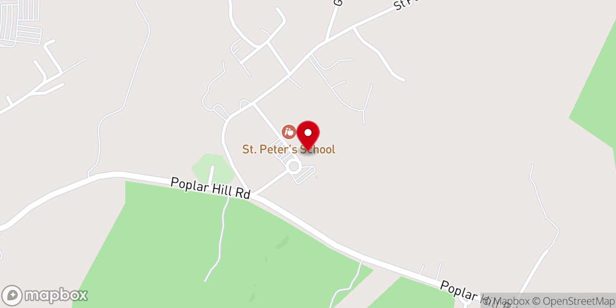 Map showing location of Saint Peters Catholic Church