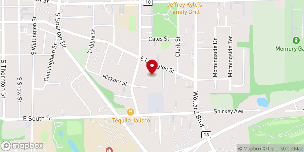 Map showing location of Faith Lutheran Church