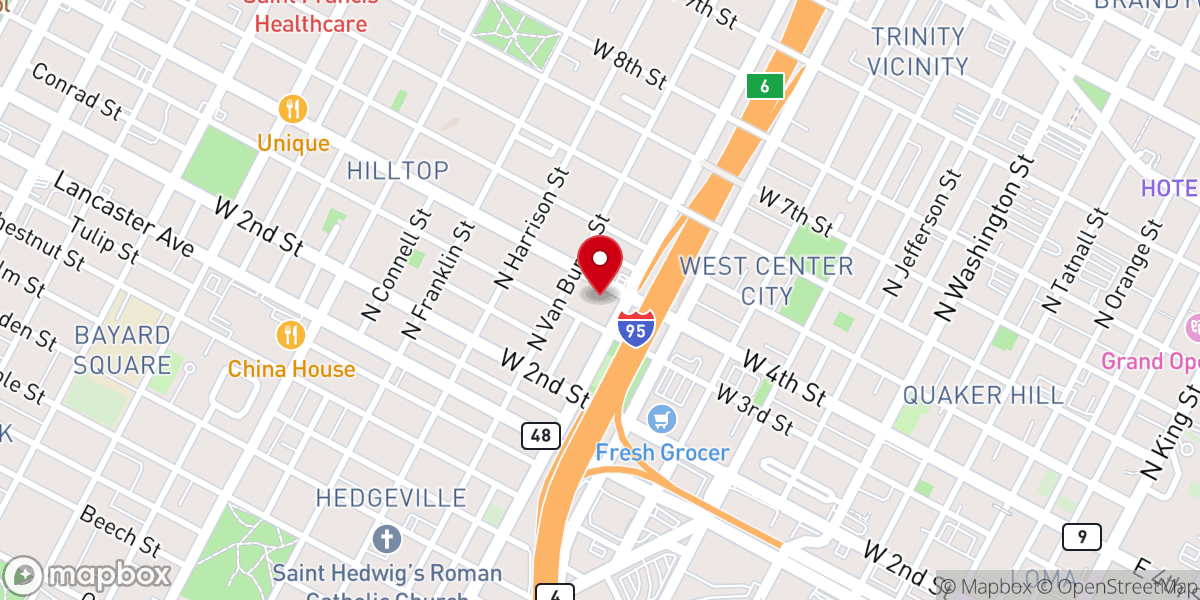 Map showing location of St. Paul Roman Catholic Church