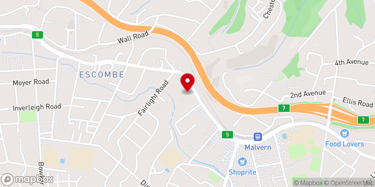 Map showing location of Old Apostolic Church Malvern
