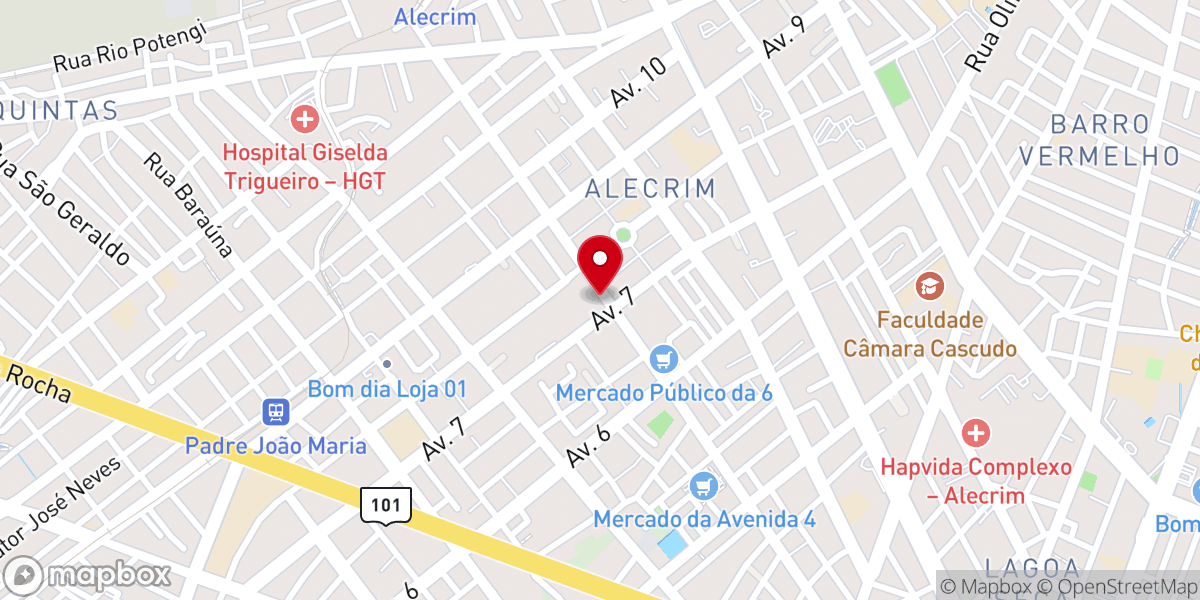 Map showing location of Igreja Batista do Alecrim
