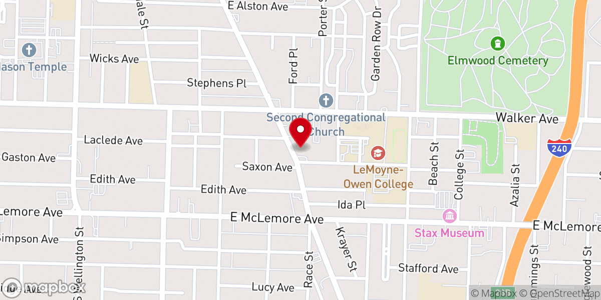 Map showing location of Bethel Presbyterian Church