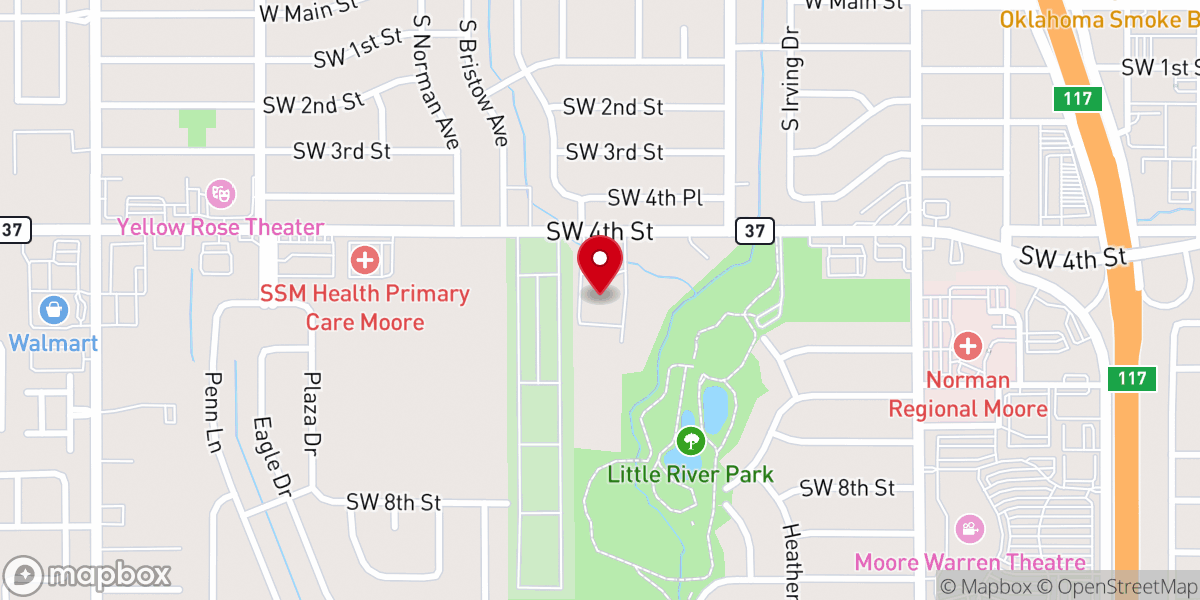Map showing location of Southgate Baptist Church
