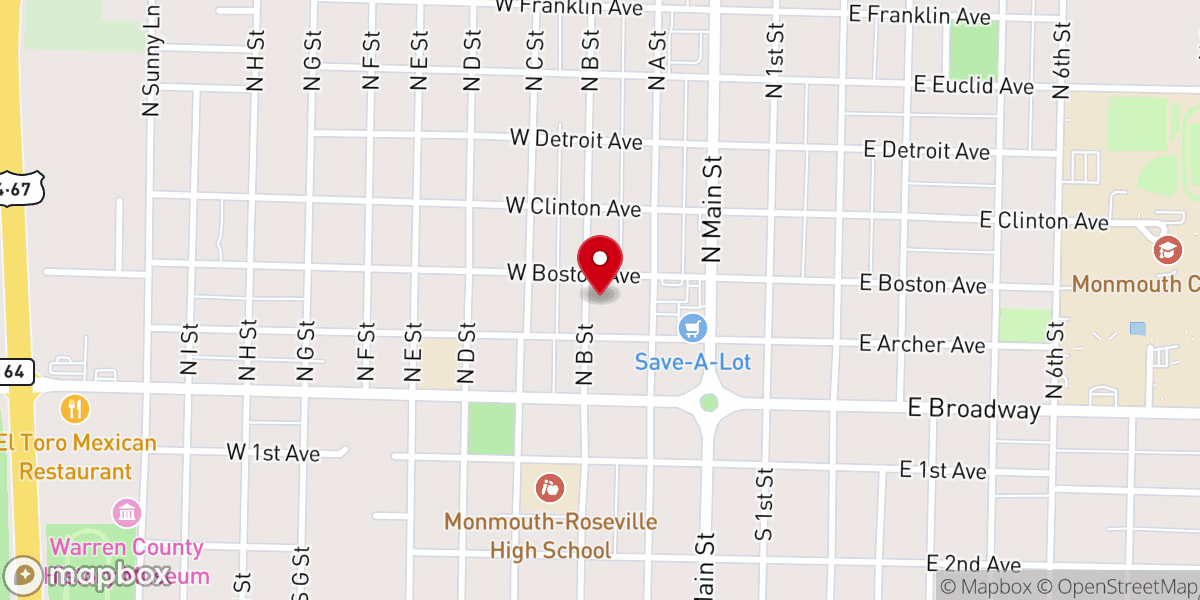 Map showing location of St. Augustine Newman Center