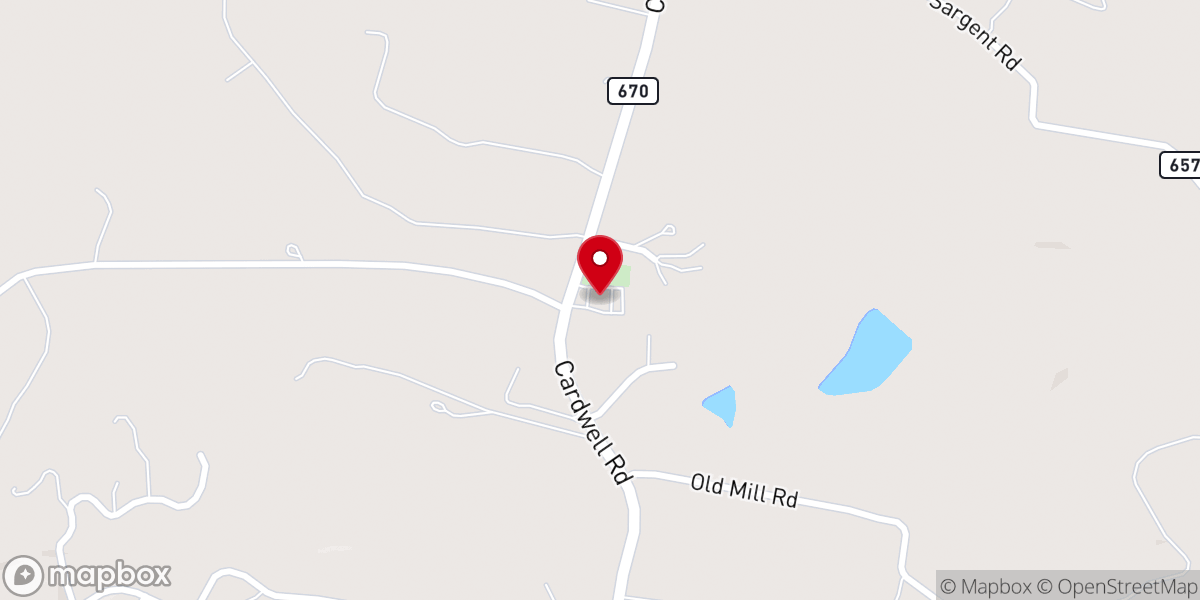 Map showing location of First Union Baptist Church