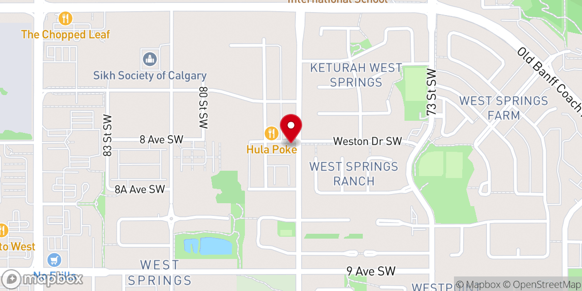Map showing location of West Springs Free Methodist Church