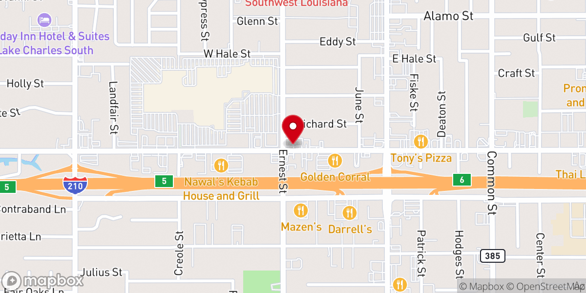 Map showing location of Sylvan Learning of Lake Charles