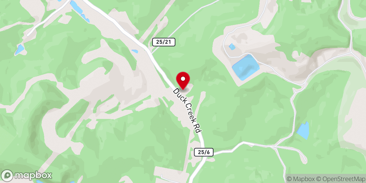 Map showing location of Duck Creek Mission Church
