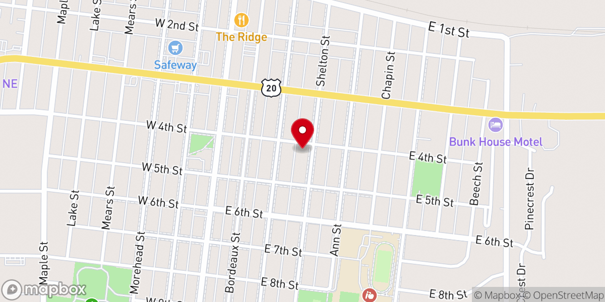 Map showing location of Chadron Bible Church