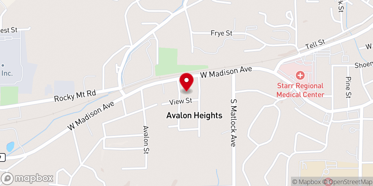 Map showing location of Central Baptist Church