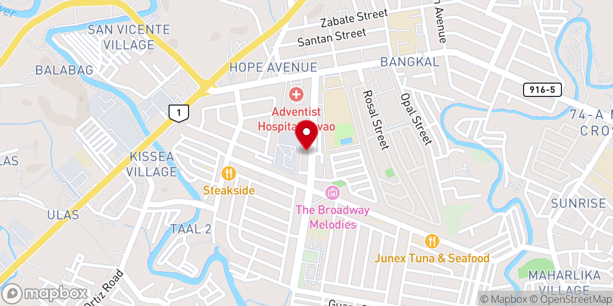 Map showing location of Bible Doctrine Church of Davao City